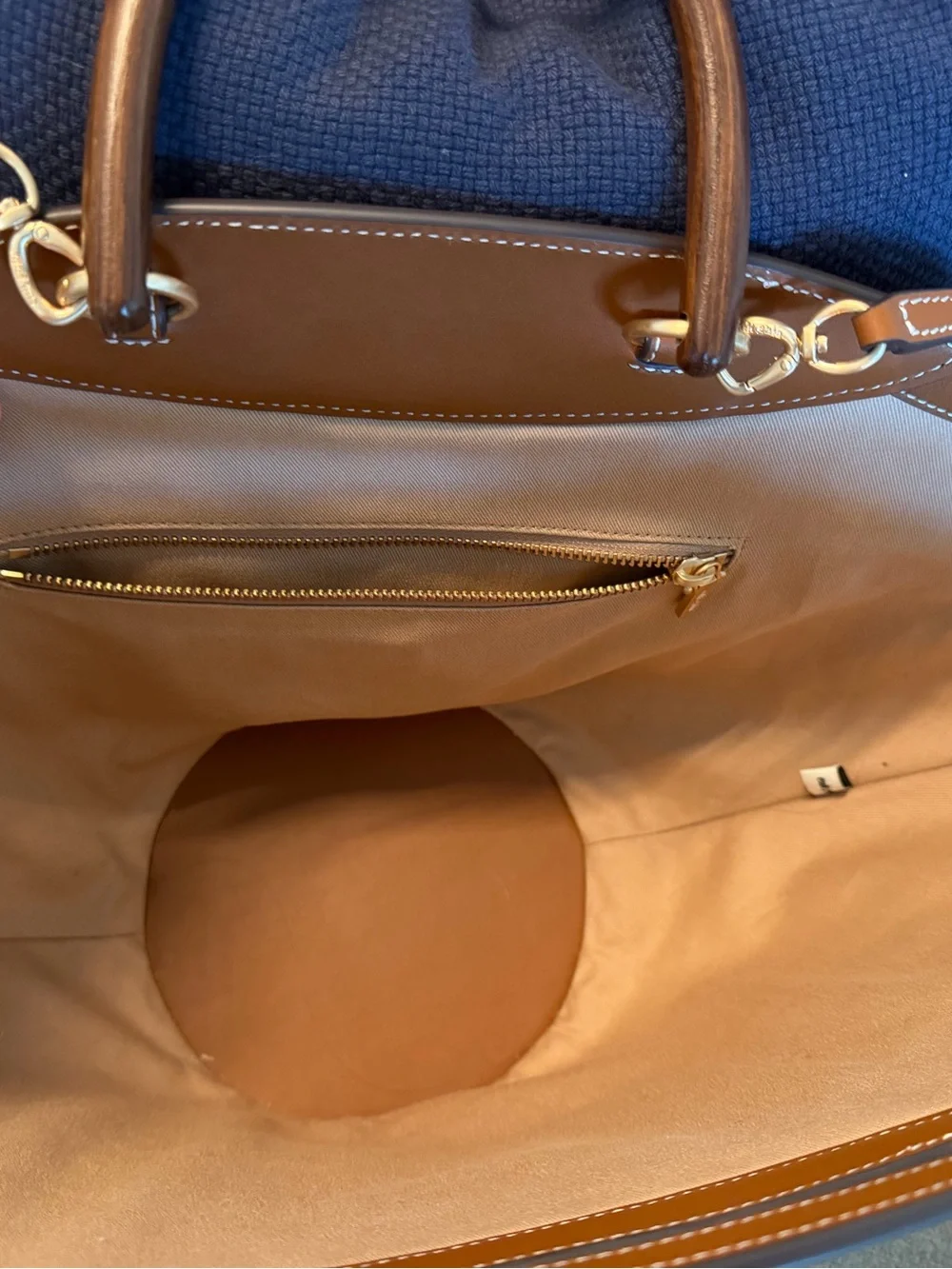 Cult Gaia Wanda Woven Straw Tote with Brown Leather Trim